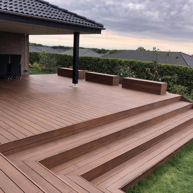 FSC Bambus TerrassePlank Pro™ + Slutbrædt Cognac, 178mm.