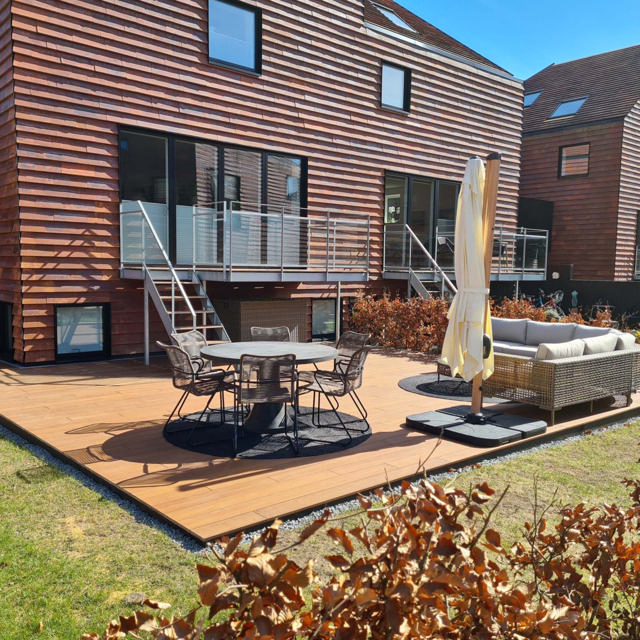 FSC Bambus TerrassePlank Pro™ + Slutbrædt Cognac, 178mm.